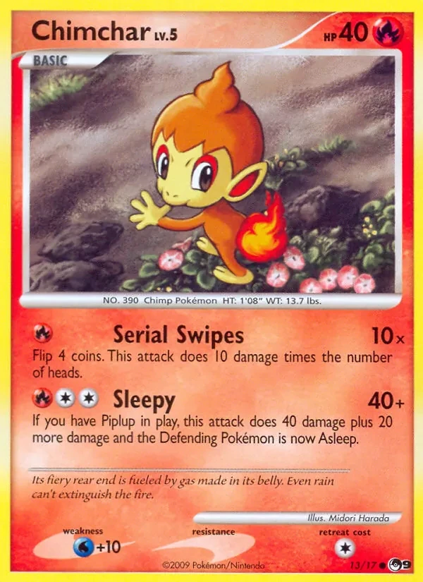 Chimchar 13/17 POP Series 9 Pokémon card