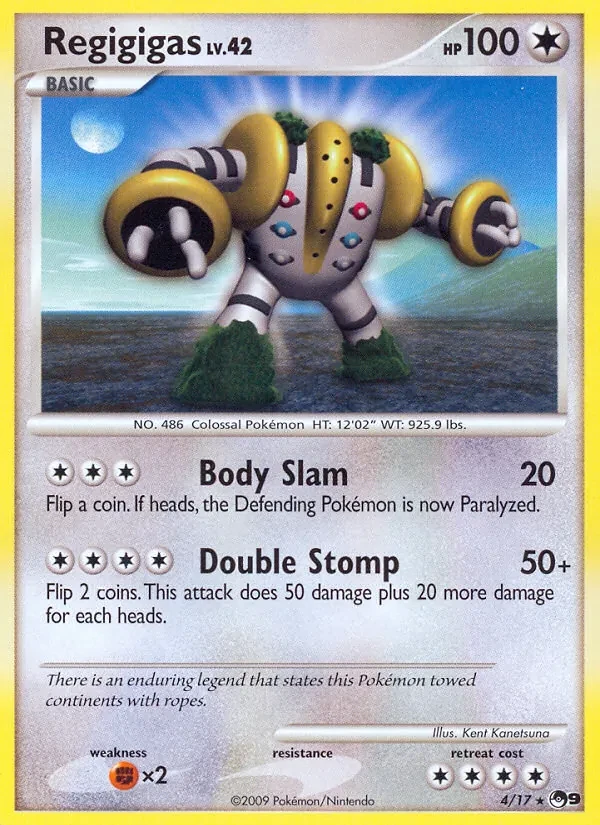 Regigigas 4/17 POP Series 9 Pokémon card