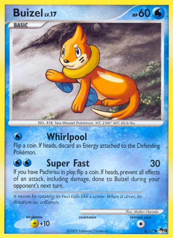 Buizel 6/17 POP Series 9 Pokémon card