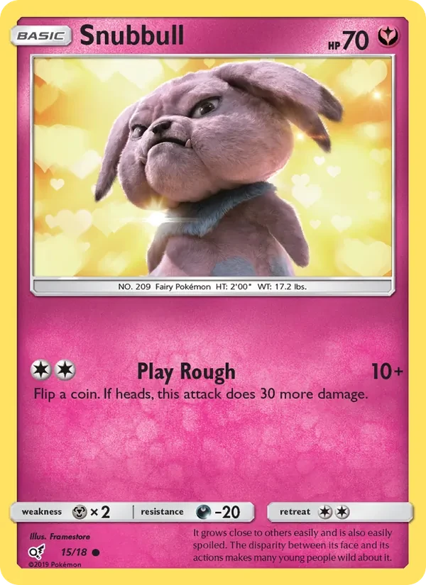 Snubbull 15/18 Detective Pikachu Pokémon card