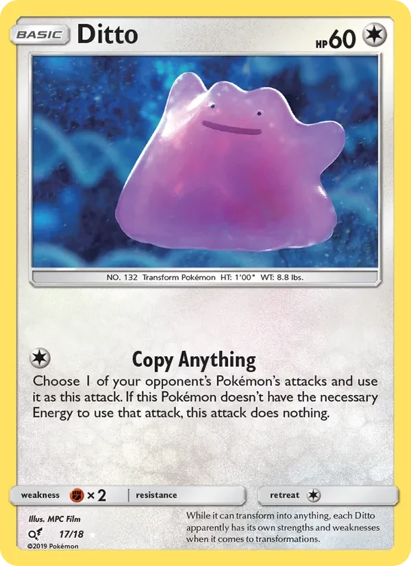 Ditto 17/18 Detective Pikachu Pokémon card