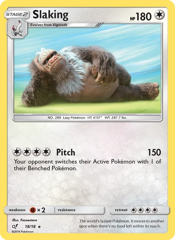 Slaking 18/18 Detective Pikachu Pokémon Karte