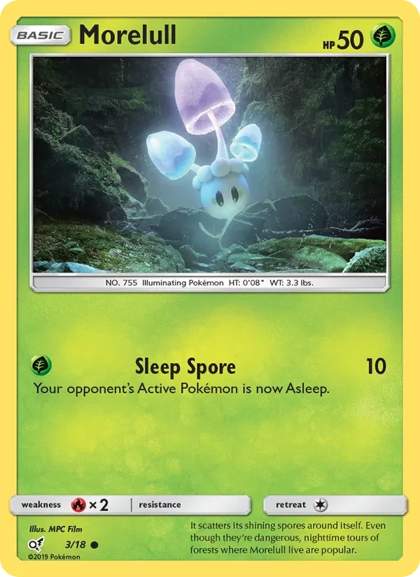 Morelull 3/18 Detective Pikachu Pokémon card