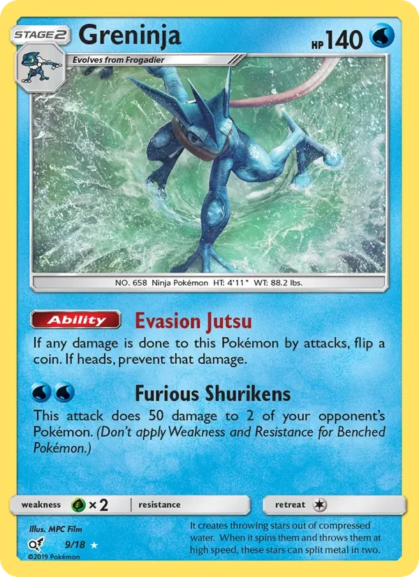 Greninja 9/18 Detective Pikachu Pokémon card