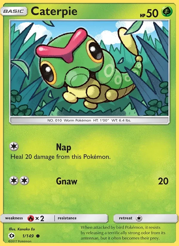 Caterpie 1/149 Sun & Moon Pokémon card