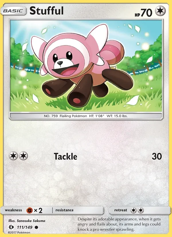 Stufful 111/149 Sun & Moon Pokémon card