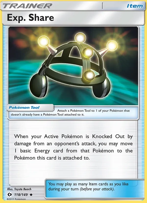 Exp. Share 118/149 Sun & Moon Pokémon card