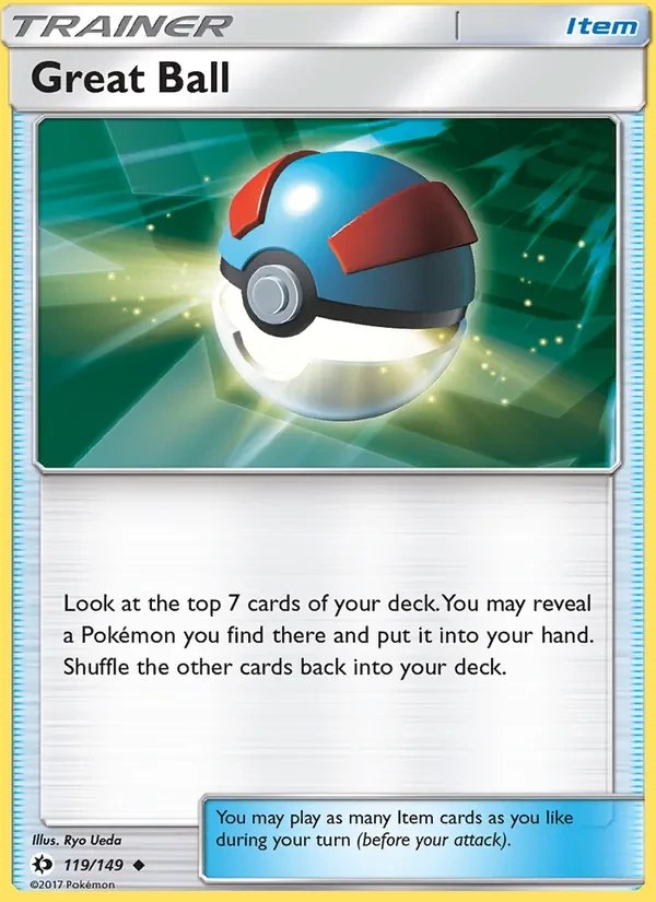 Great Ball 119/149 Sun & Moon Pokémon card
