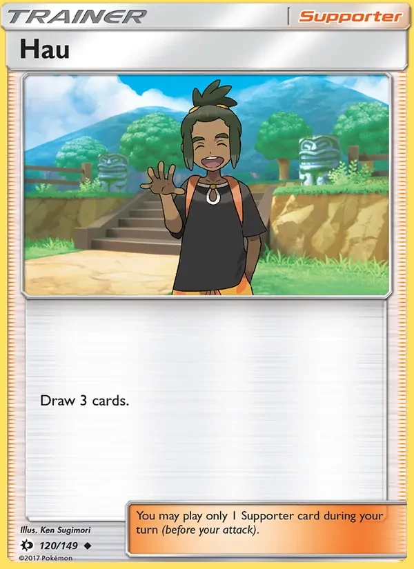 Hau 120/149 Sun & Moon Pokémon card