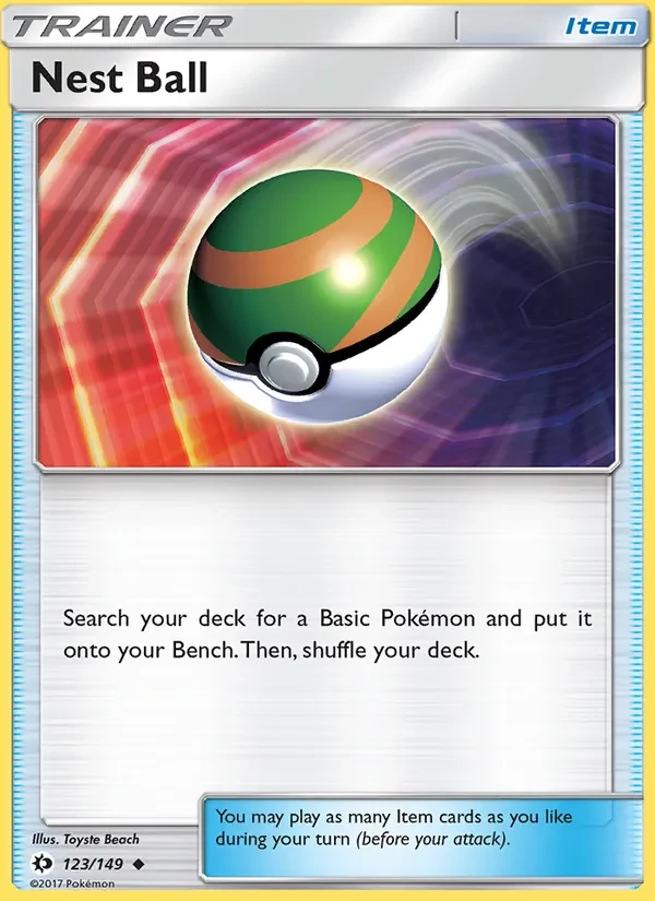 Nest Ball 123/149 Sun & Moon Pokémon card