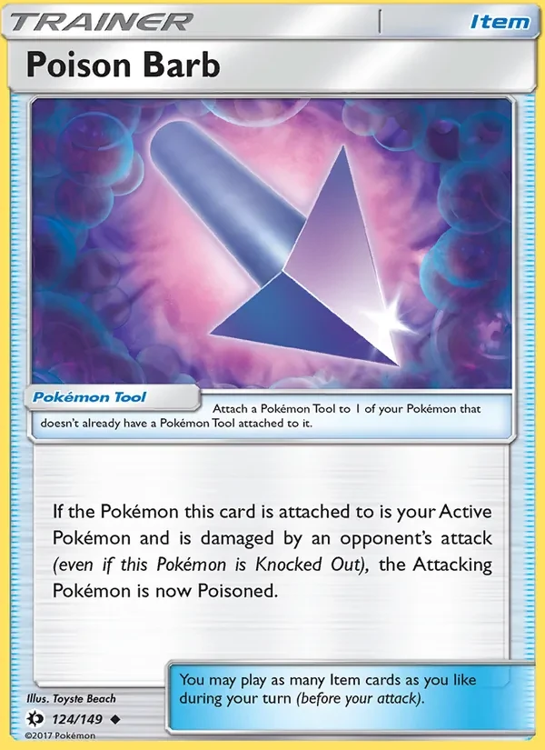 Poison Barb 124/149 Sun & Moon Pokémon card
