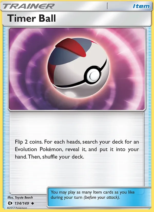 Timer Ball 134/149 Sun & Moon Pokémon Karte