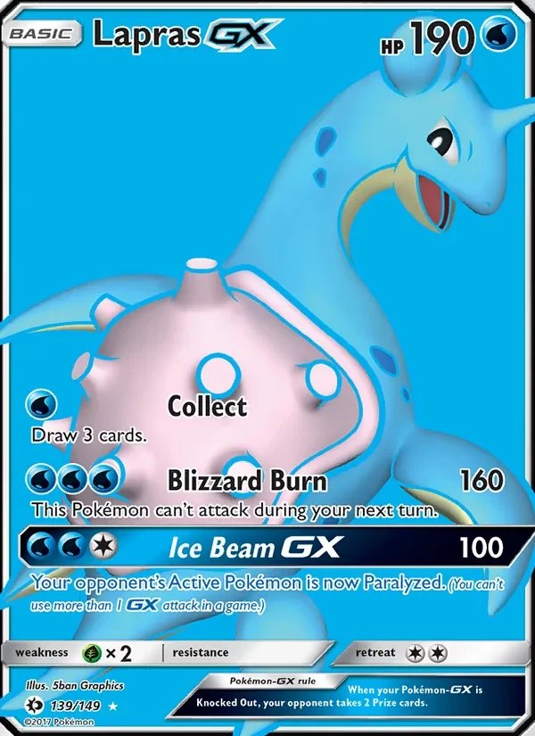 Lapras GX 139/149 Sun & Moon Pokémon card