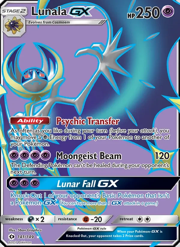 Lunala GX 141/149 Sun & Moon Pokémon card