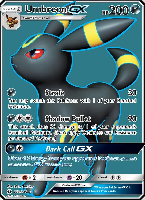 Umbreon GX 142/149 Sun & Moon Pokémon card