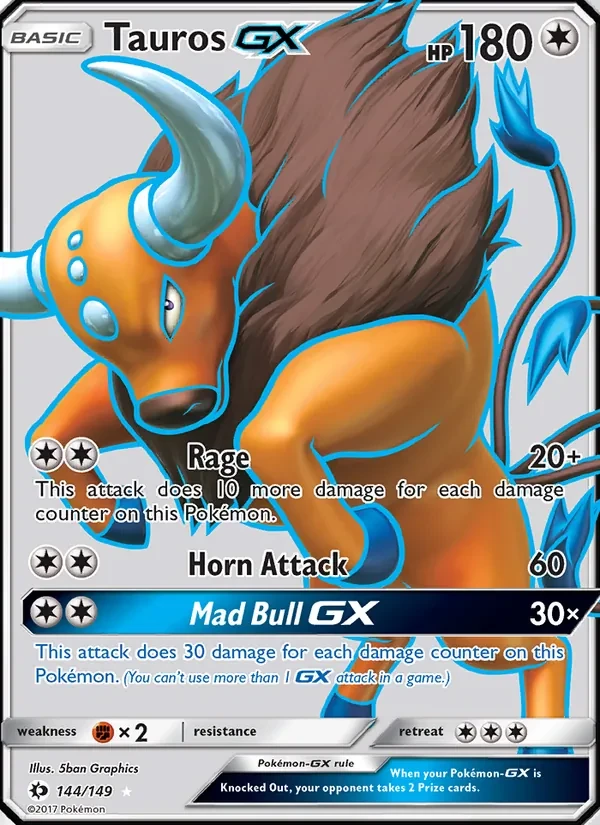 Tauros GX 144/149 Sun & Moon Pokémon card