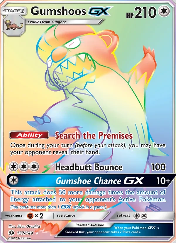 Gumshoos GX 157/149 Sun & Moon Pokémon card