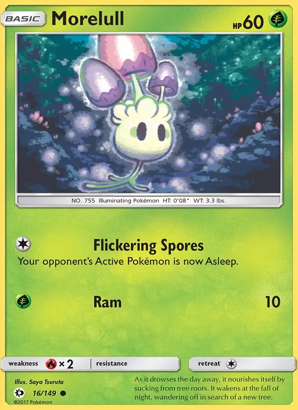 Morelull 16/149 Sun & Moon Pokémon card
