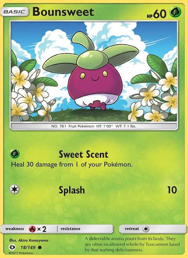 Bounsweet 18/149 Sun & Moon Pokémon card