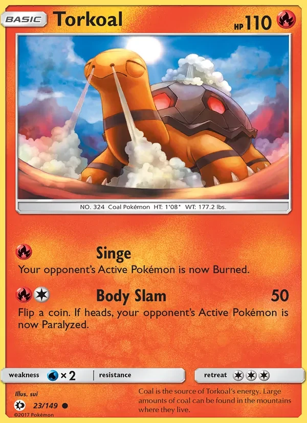 Torkoal 23/149 Sun & Moon Pokémon card