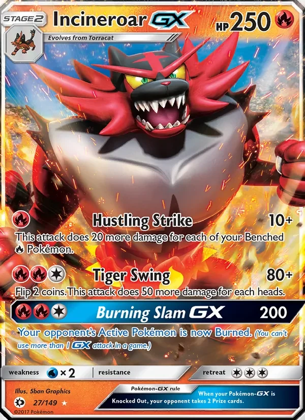 Incineroar GX 27/149 Sun & Moon Pokémon card