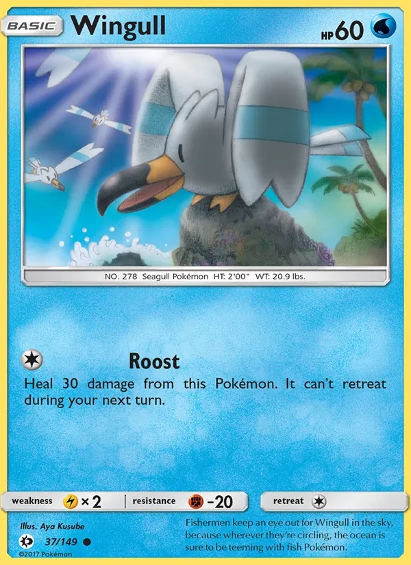 Wingull 37/149 Sun & Moon Pokémon card