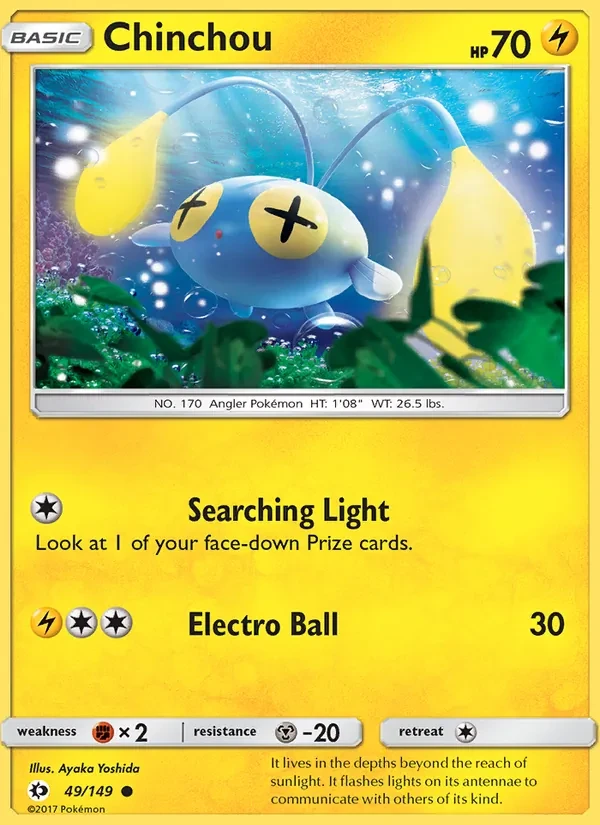 Chinchou 49/149 Sun & Moon Pokémon Karte