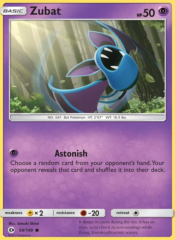Zubat 54/149 Sun & Moon Pokémon card
