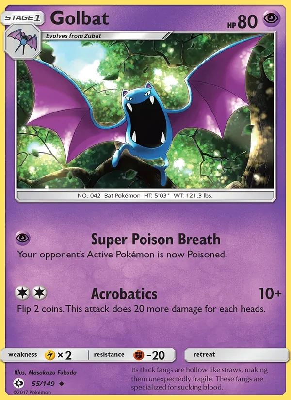 Golbat 55/149 Sun & Moon Pokémon card