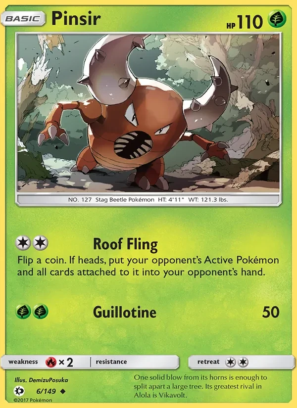 Pinsir 6/149 Sun & Moon Pokémon card