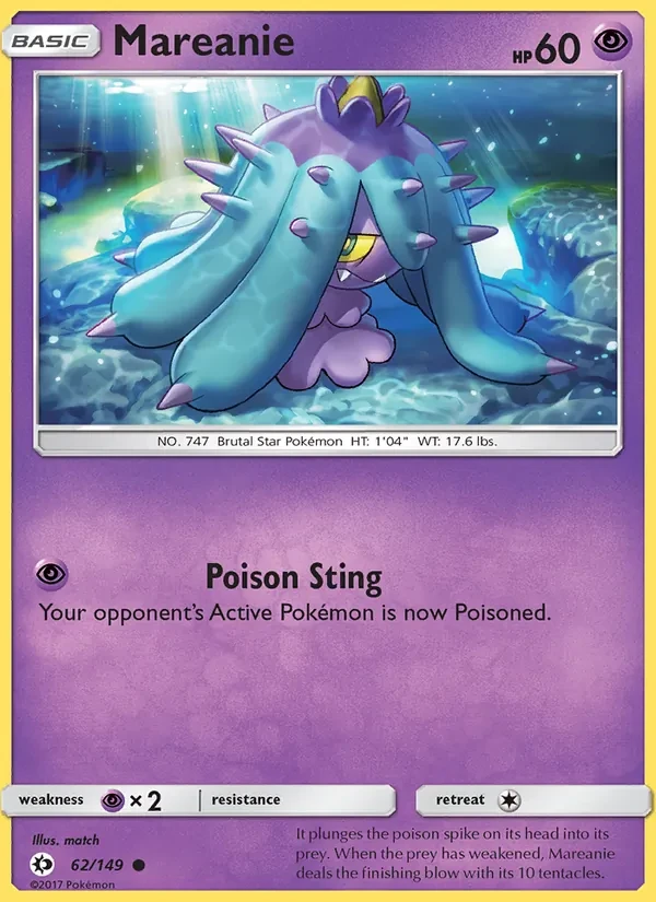 Mareanie 62/149 Sun & Moon Pokémon card