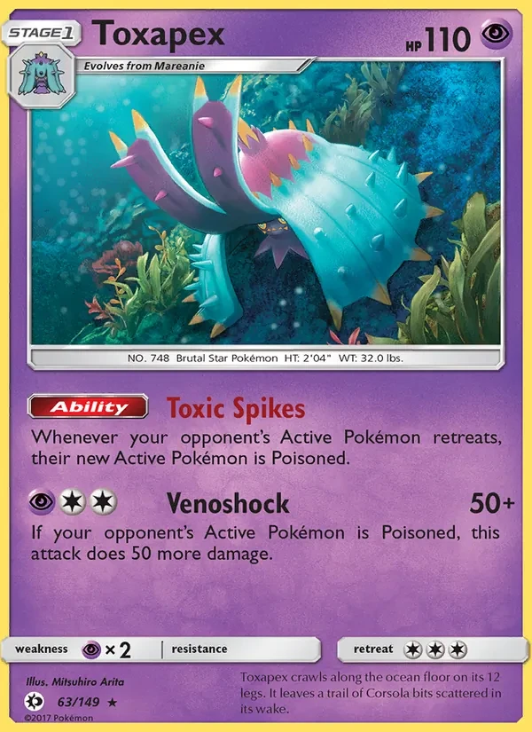 Toxapex 63/149 Sun & Moon Pokémon card
