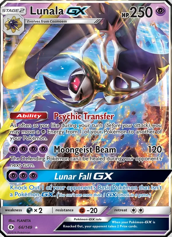 Lunala GX 66/149 Sun & Moon Pokémon card