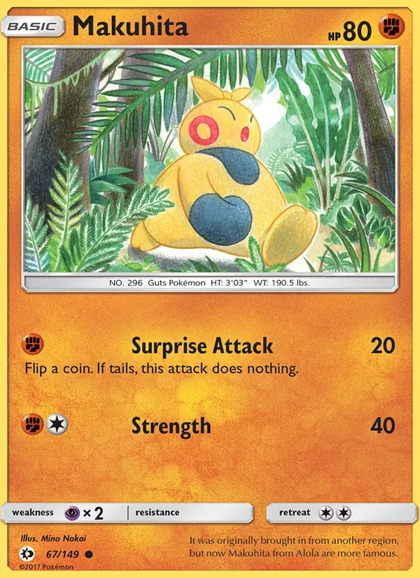 Makuhita 67/149 Sun & Moon Pokémon card