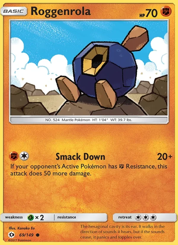 Roggenrola 69/149 Sun & Moon Pokémon card