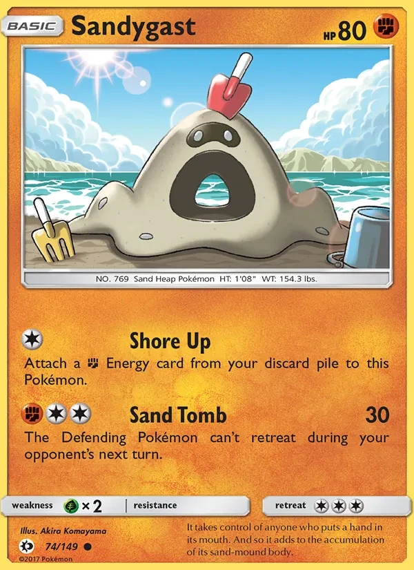 Sandygast 74/149 Sun & Moon Pokémon card