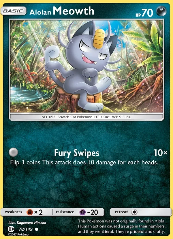 Alolan Meowth 78/149 Sun & Moon Pokémon card