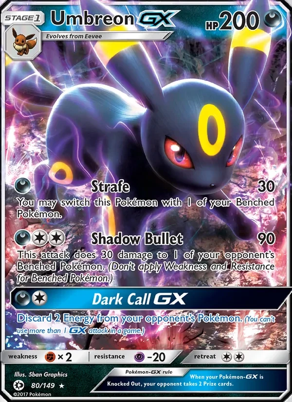 Umbreon GX 80/149 Sun & Moon Pokémon card