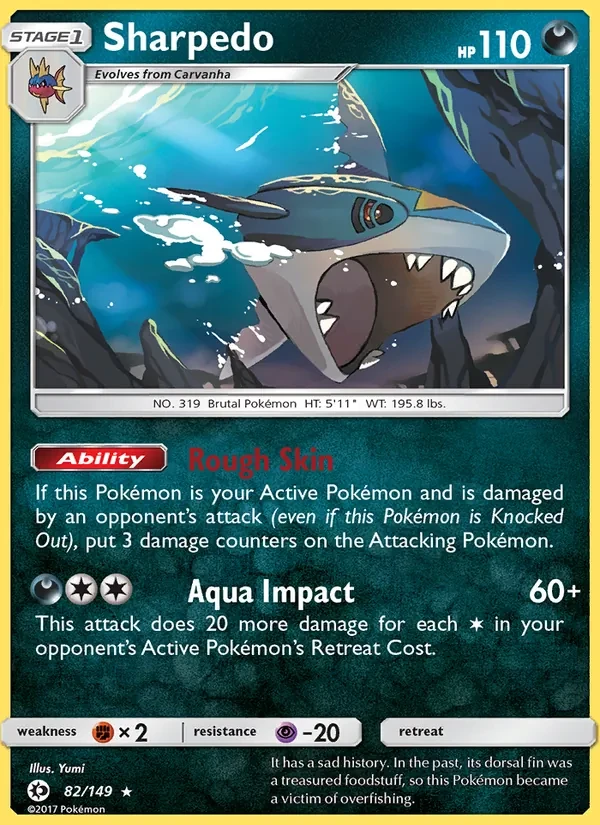 Sharpedo 82/149 Sun & Moon Pokémon card