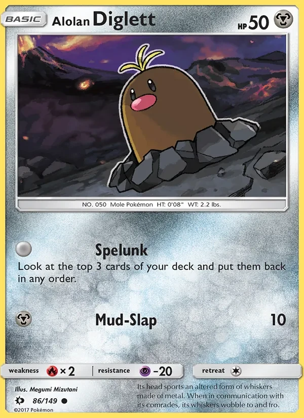 Alolan Diglett 86/149 Sun & Moon Pokémon Karte
