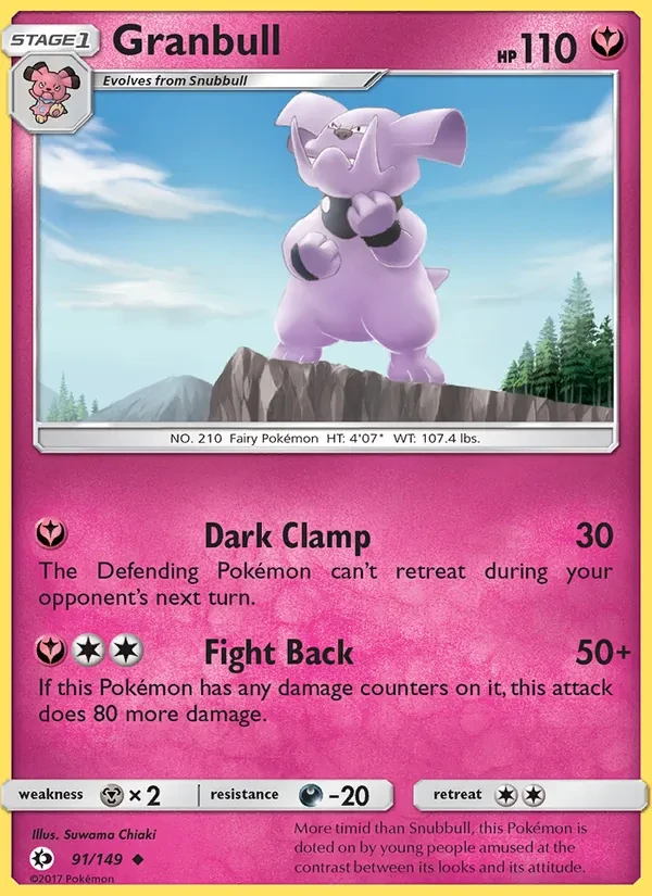 Granbull 91/149 Sun & Moon Pokémon card