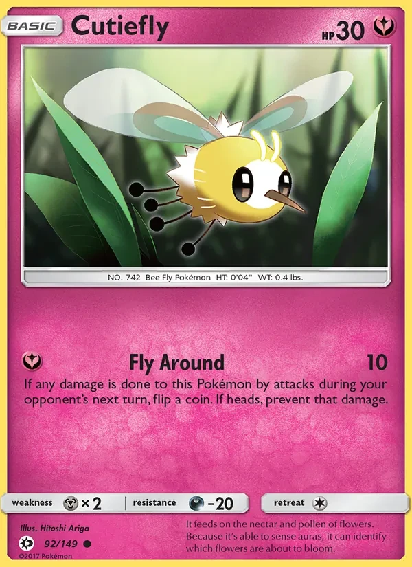 Cutiefly 92/149 Sun & Moon Pokémon card