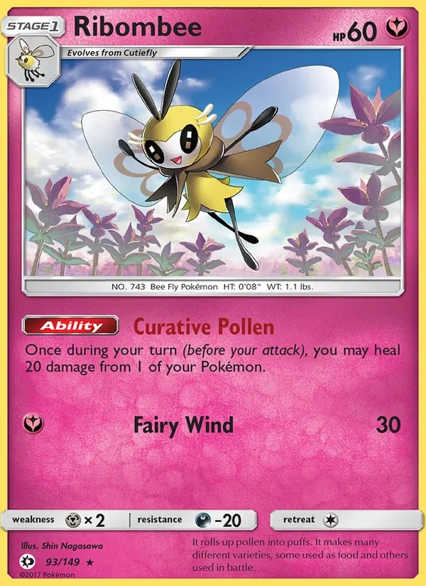 Ribombee 93/149 Sun & Moon Pokémon card