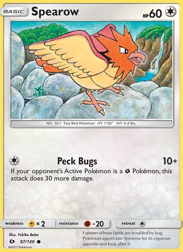 Spearow 97/149 Sun & Moon Pokémon card