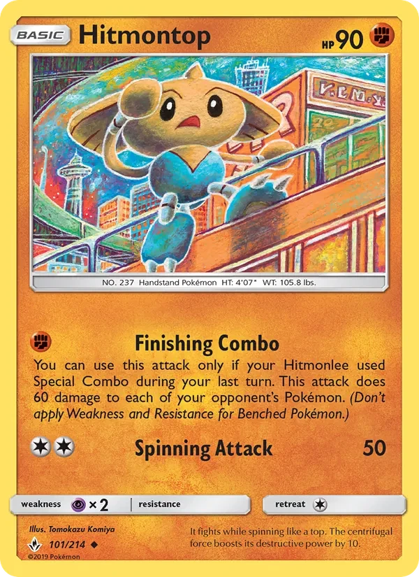 Hitmontop 101/214 Unbroken Bonds Pokémon card