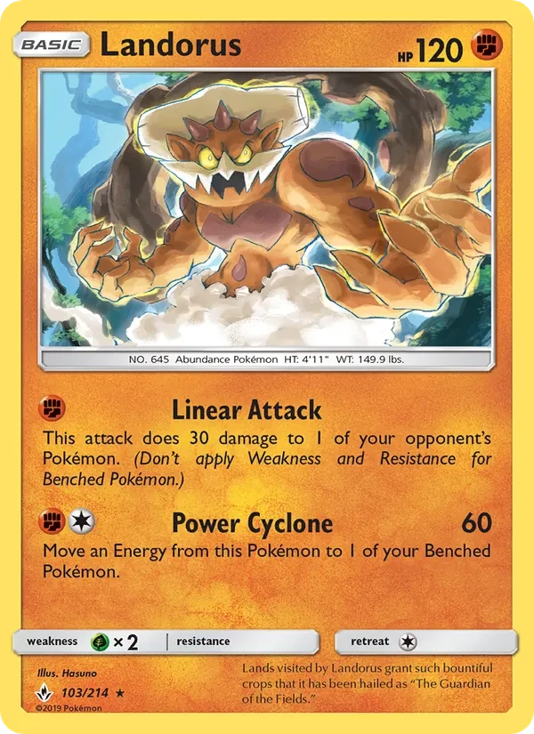 Landorus 103/214 Unbroken Bonds Pokémon card