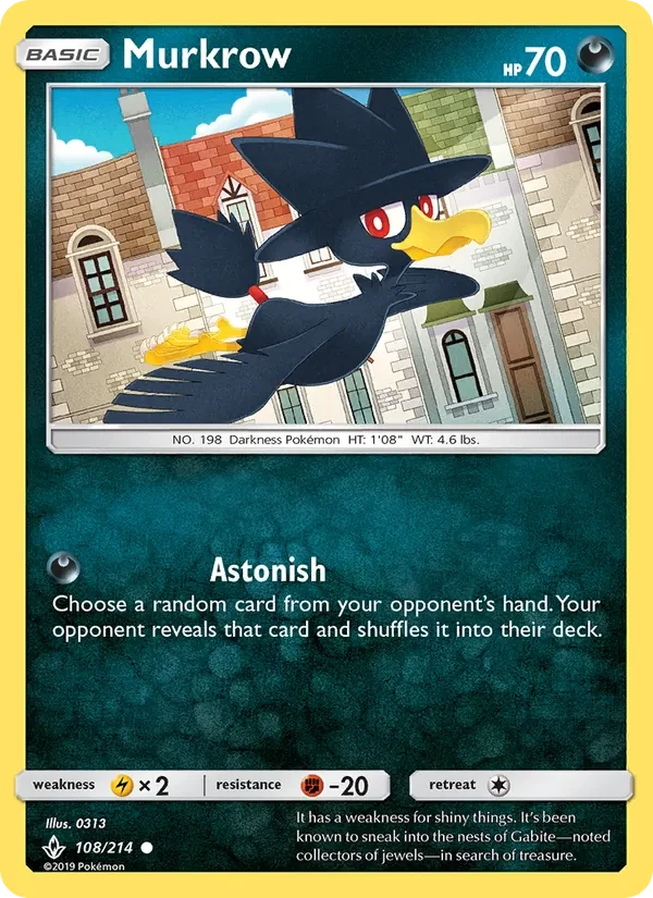 Murkrow 108/214 Unbroken Bonds Pokémon Karte