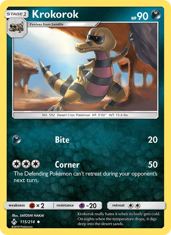Krokorok 115/214 Unbroken Bonds Pokémon card
