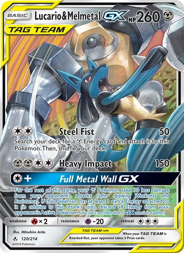 Lucario & Melmetal GX 120/214 Unbroken Bonds Pokémon card