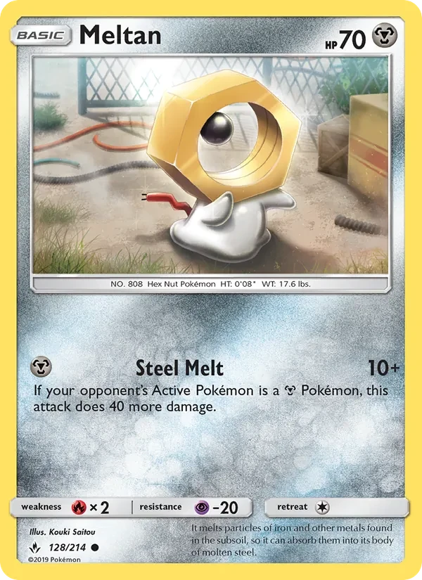 Meltan 128/214 Unbroken Bonds Pokémon card